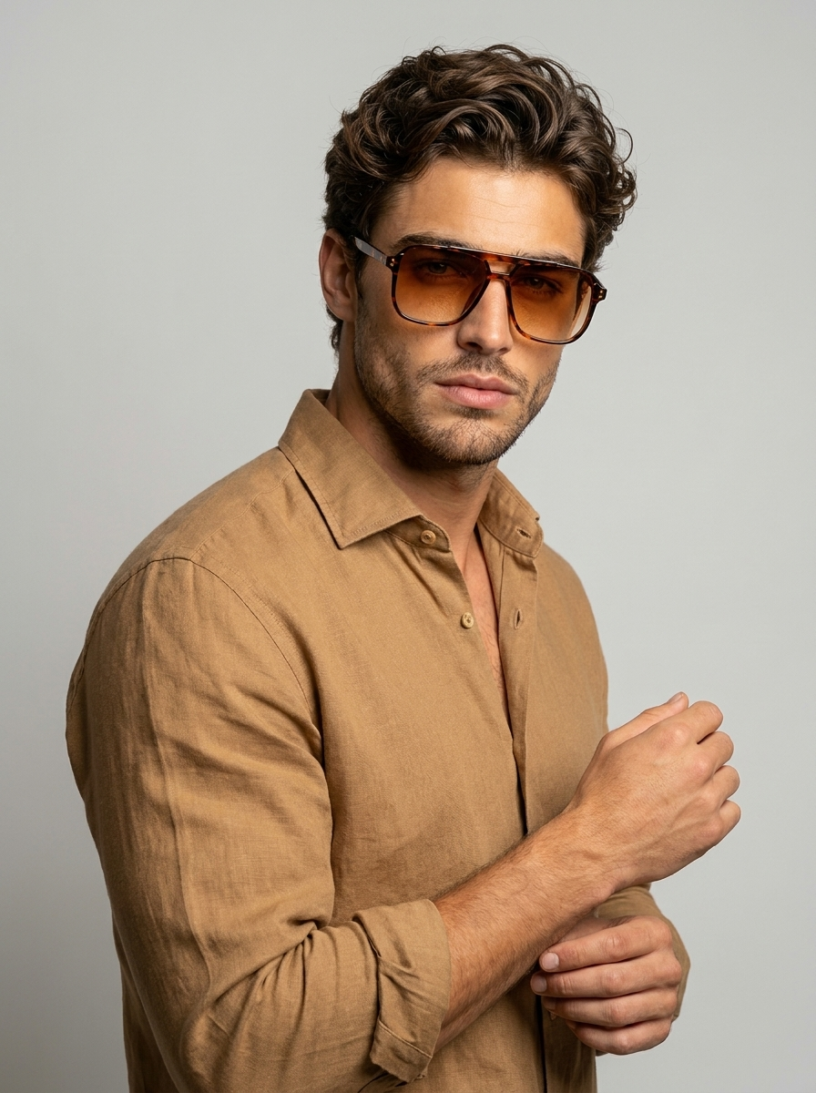 Square sunglasses with tinted lenses