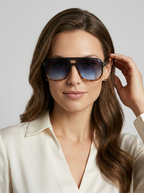Square sunglasses with tinted lenses