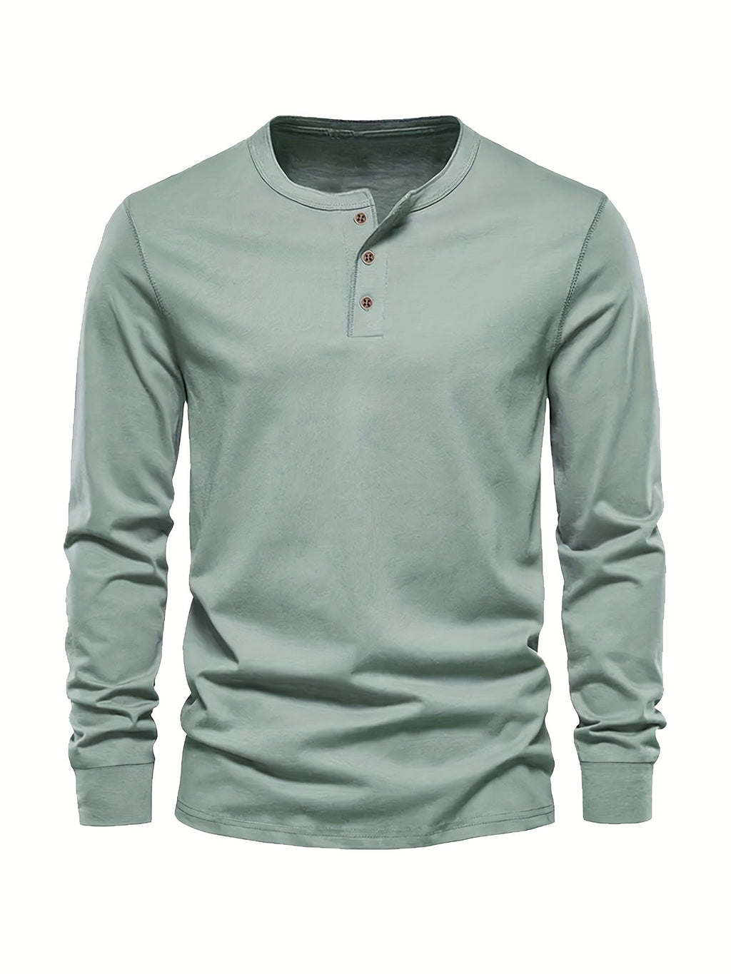 Men's light green oversized long sleeve knit top with a crew neck