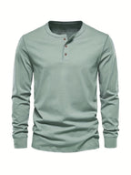 Men's light green oversized long sleeve knit top with a crew neck