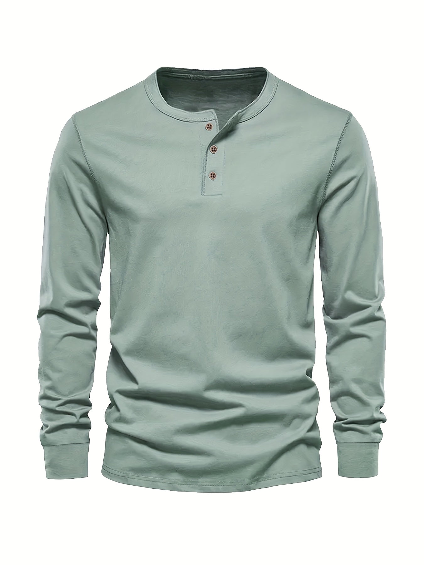 Men's light green oversized long sleeve knit top with a crew neck
