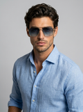 Pilot sunglasses with square lenses
