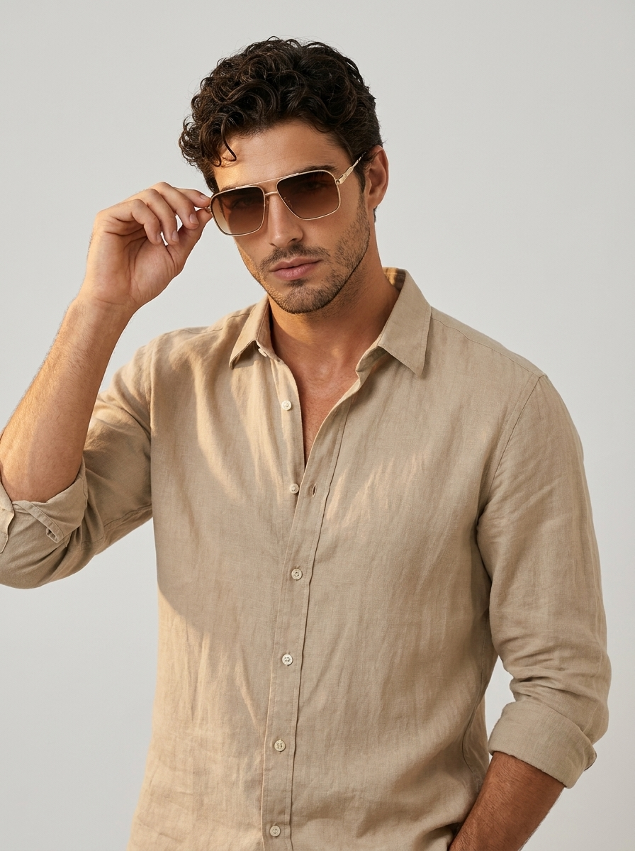 Pilot sunglasses with square lenses