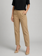 Women's cotton trousers with a relaxed fit