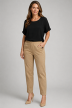 Women's cotton trousers with a relaxed fit
