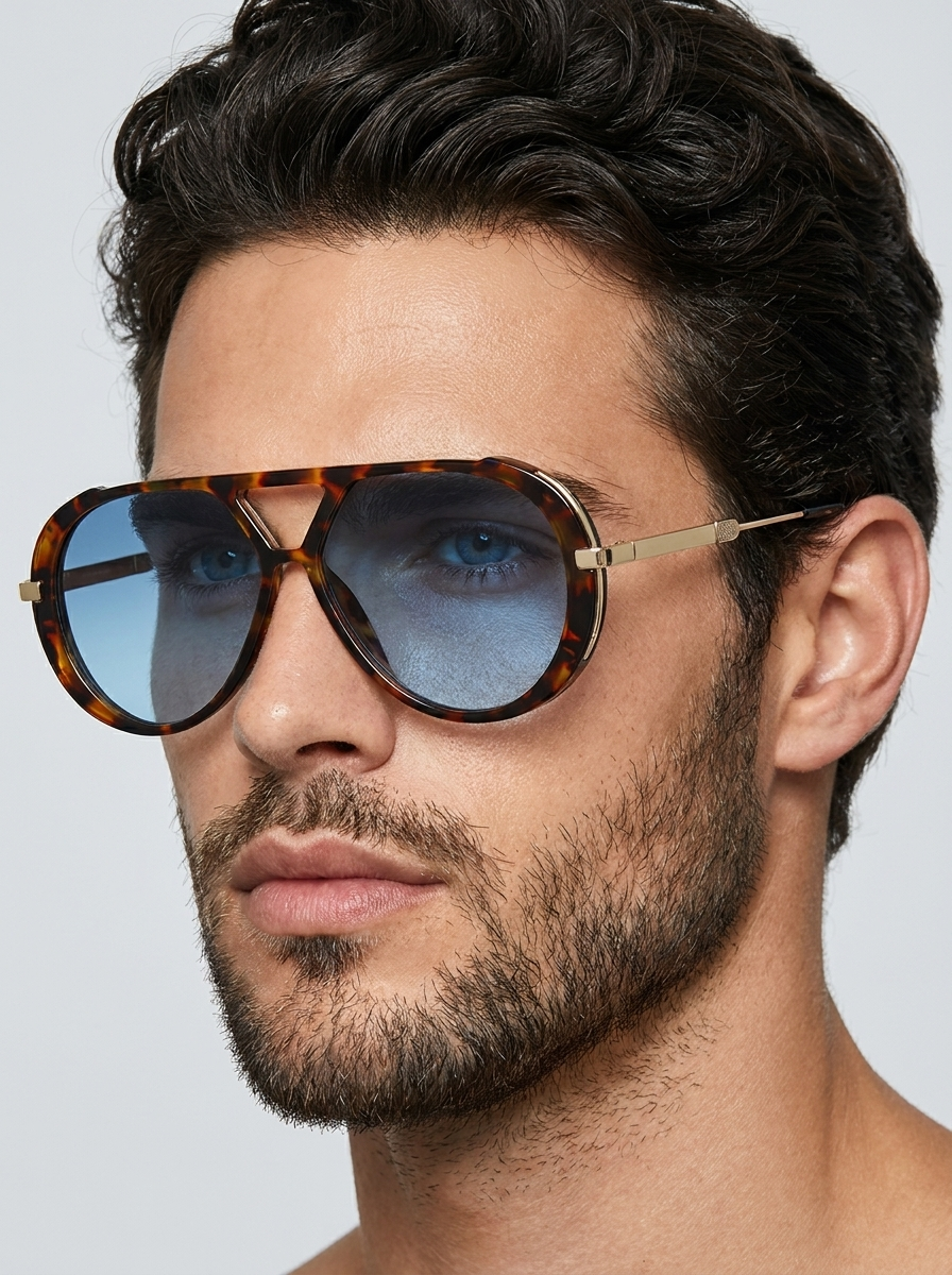 Pilot sunglasses with a metal frame