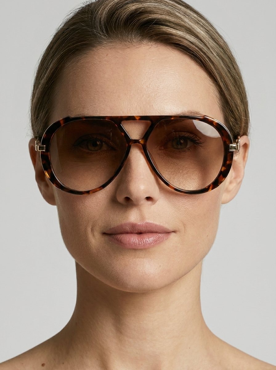 Pilot sunglasses with a metal frame