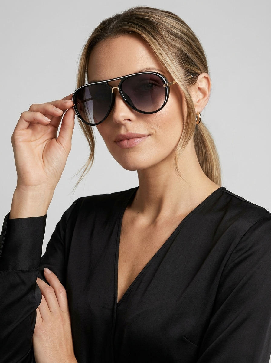 Aviator sunglasses with gradient lenses