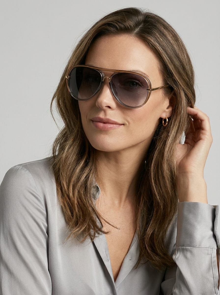 Aviator sunglasses with gradient lenses