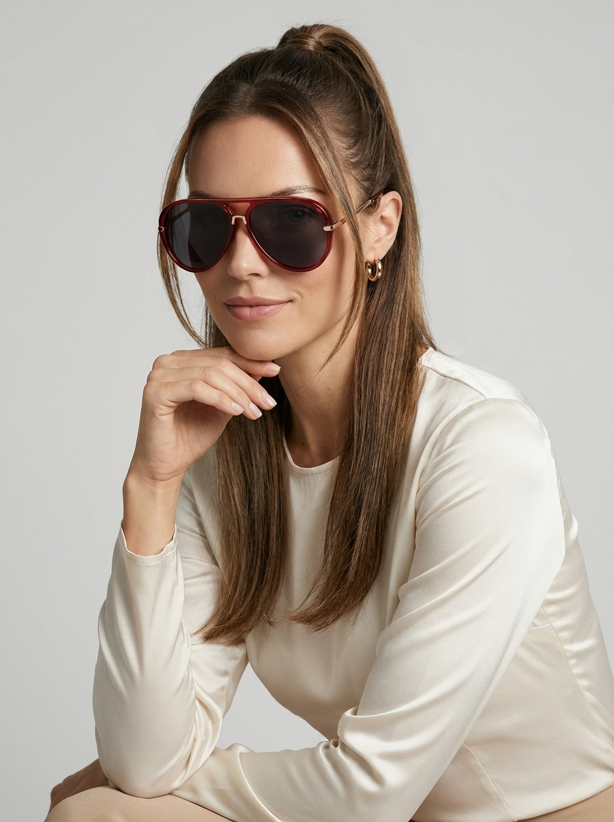 Aviator sunglasses with gradient lenses