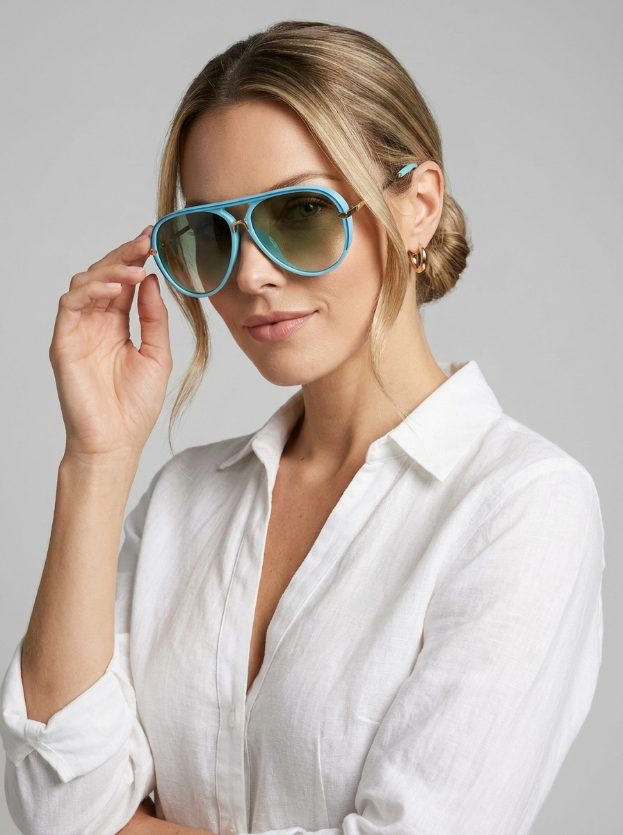 Aviator sunglasses with gradient lenses