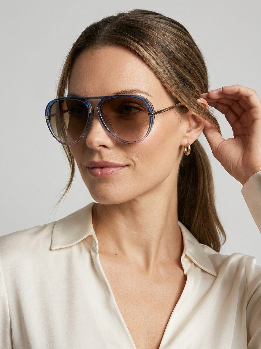 Aviator sunglasses with gradient lenses
