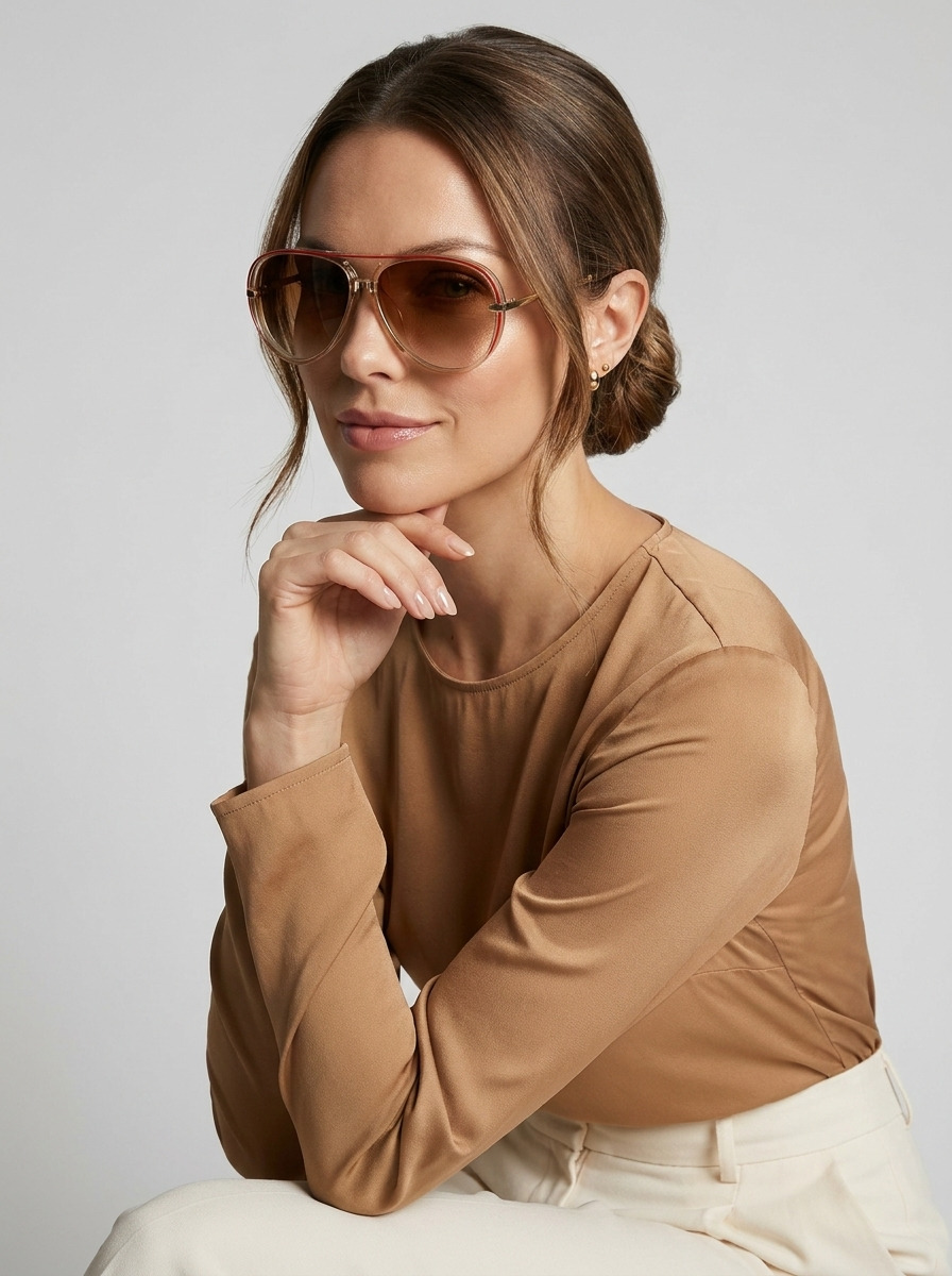 Aviator sunglasses with gradient lenses