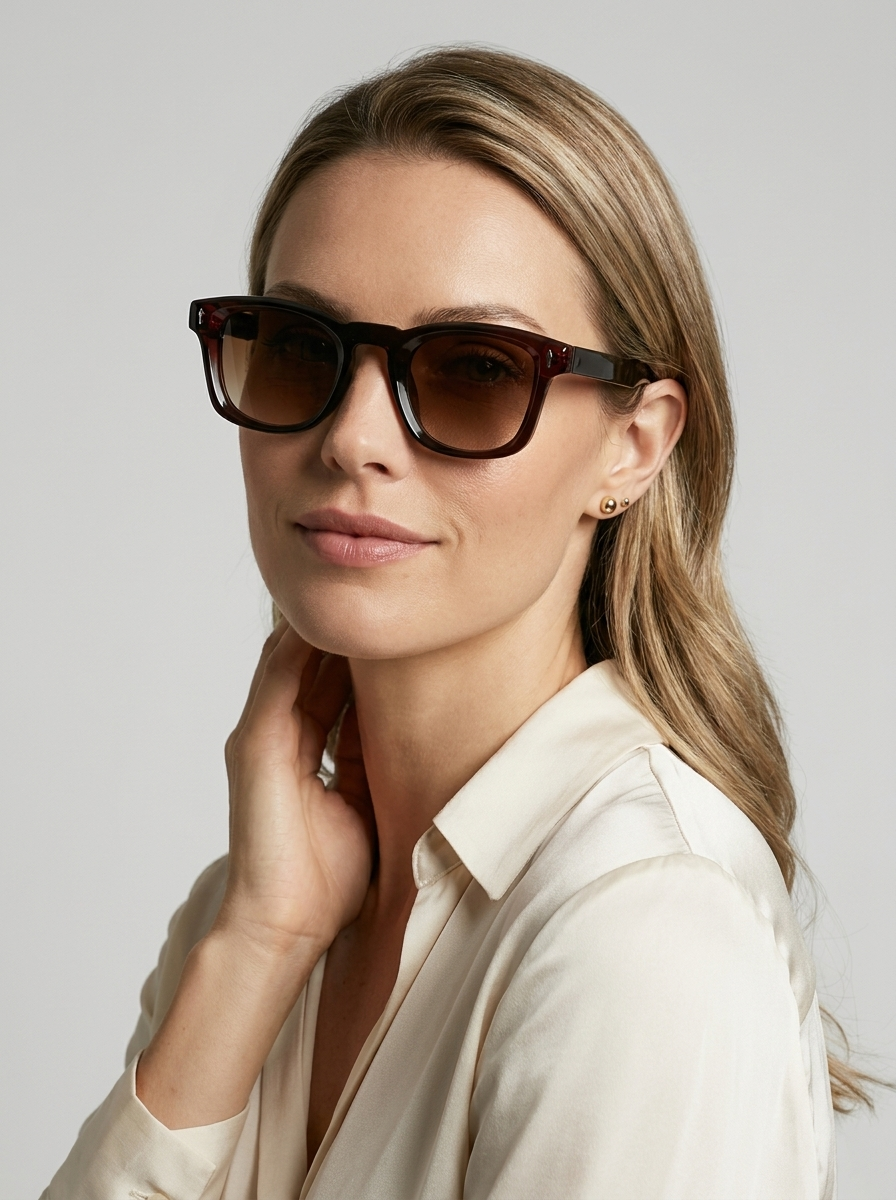 Square acetate sunglasses with a gradient frame