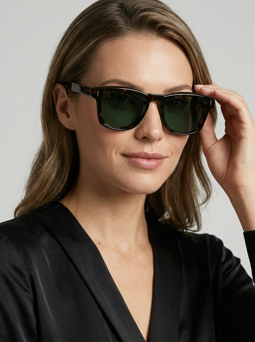 Square acetate sunglasses with a gradient frame