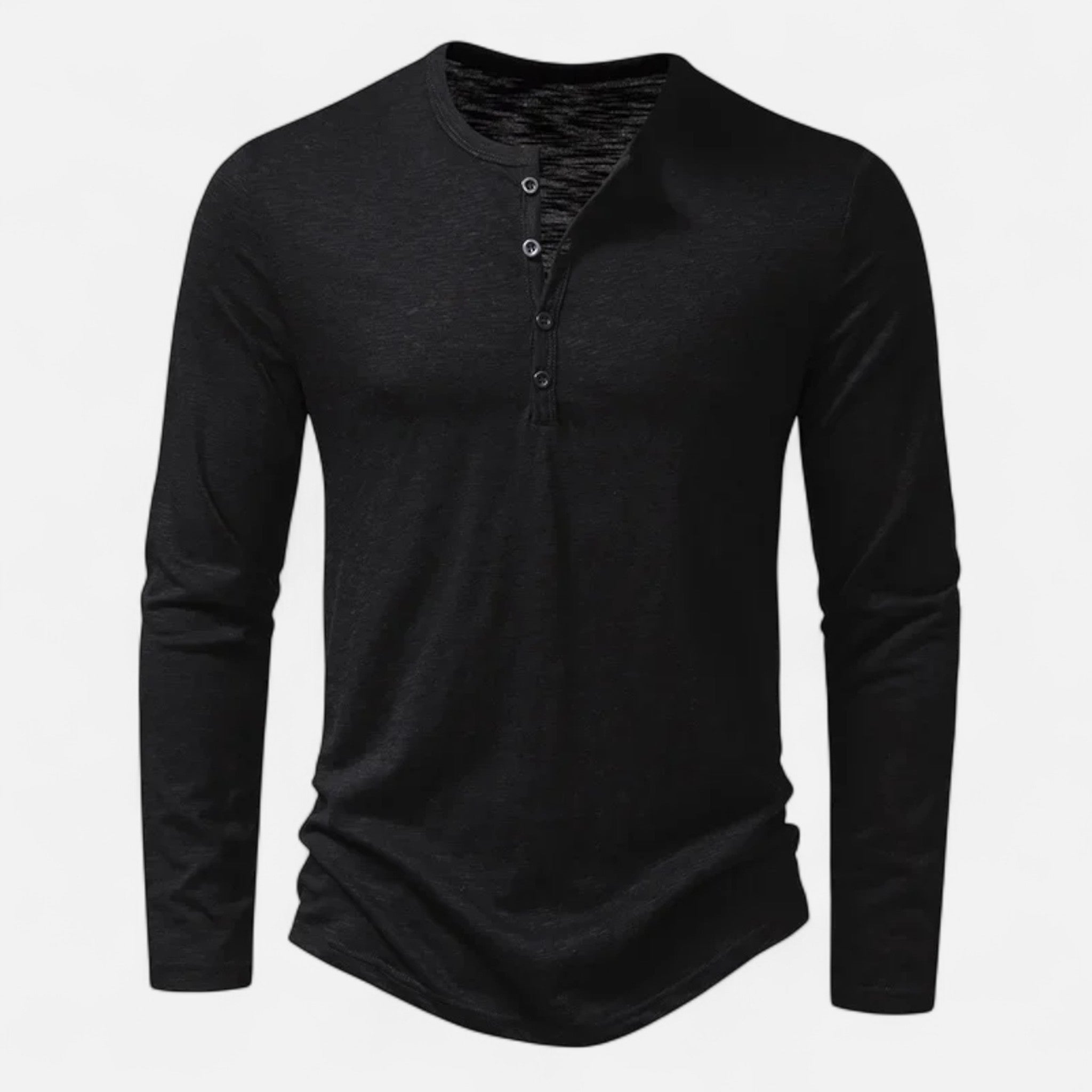 Men's purple long sleeve slim fit henley top