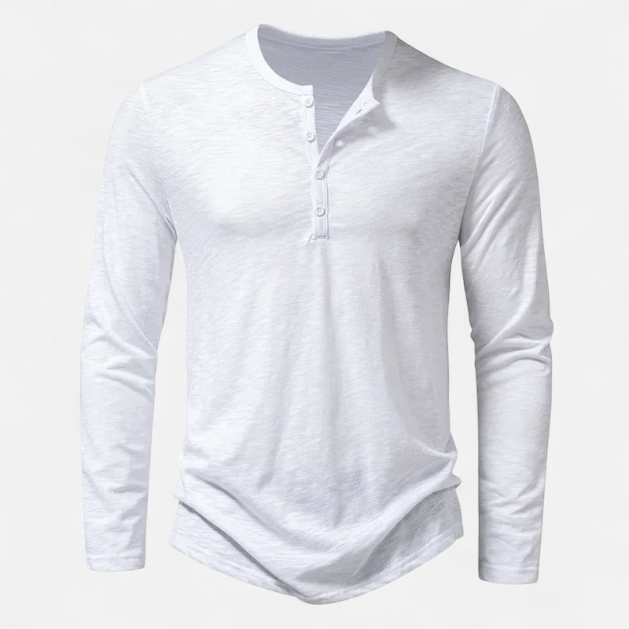 Men's green long sleeve slim fit henley top