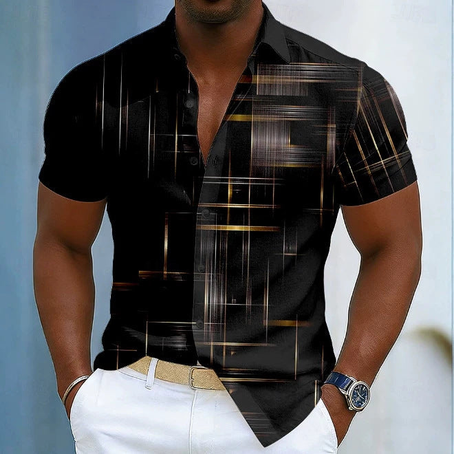 Men's red slim fit striped shirt