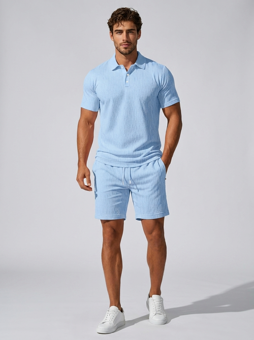 Men's polo shirt and shorts co-ord set