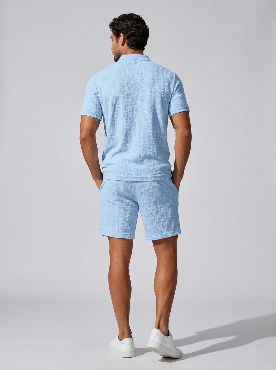 Men's polo shirt and shorts co-ord set