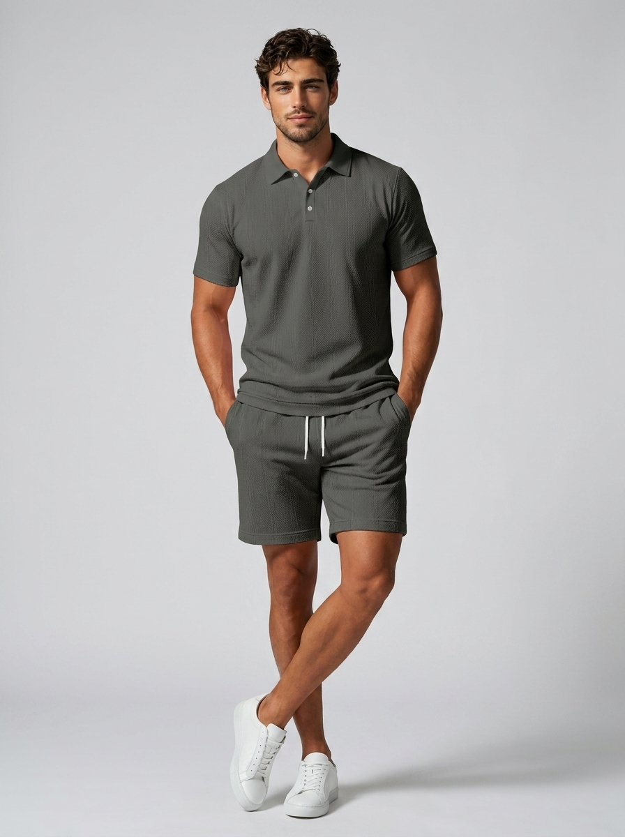 Men's polo shirt and shorts co-ord set