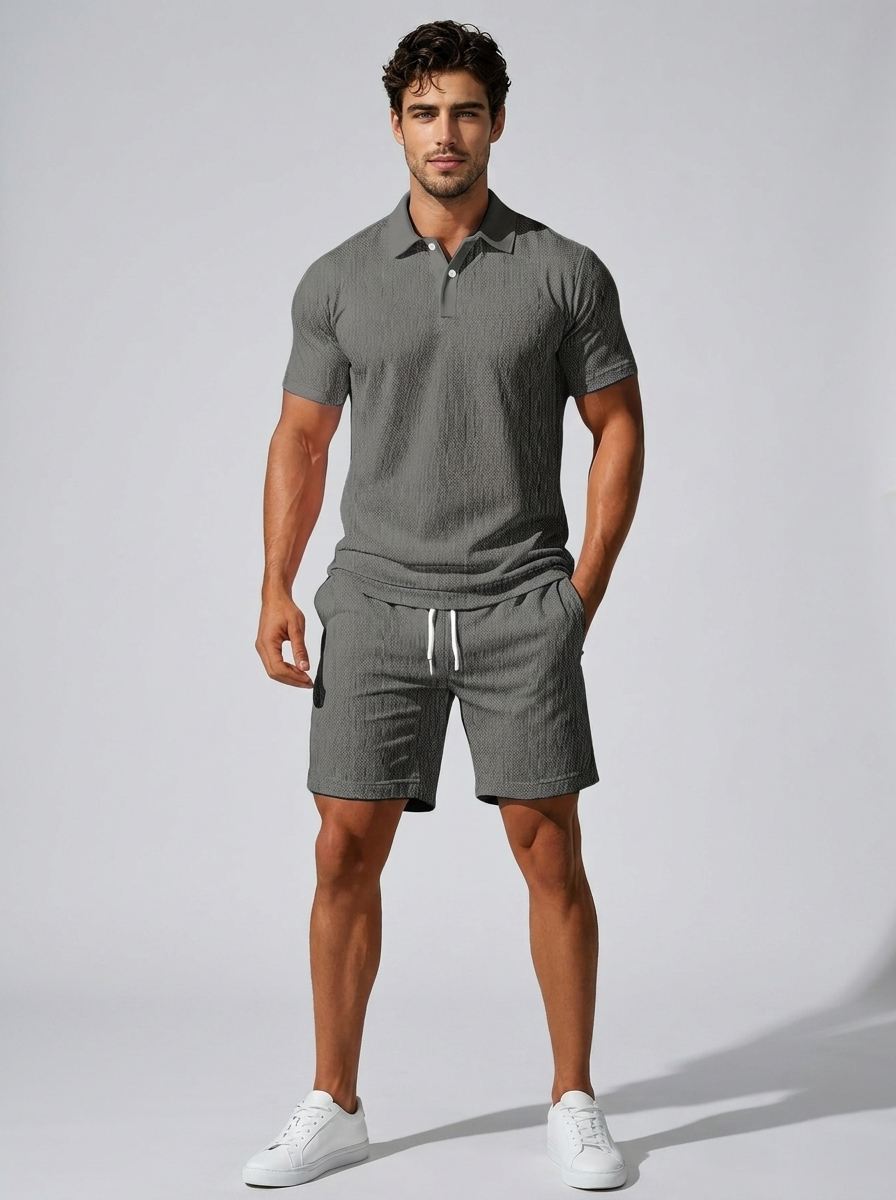 Men's polo shirt and shorts co-ord set