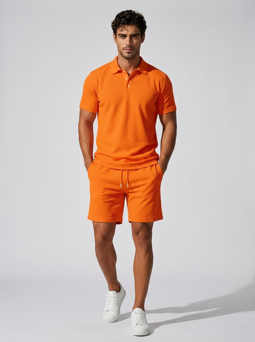 Men's polo shirt and shorts co-ord set