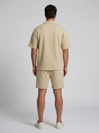 Men's waffle knit polo and shorts co-ord set