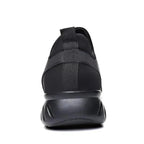 Men's black black faux leather trainers with a cushioned insole